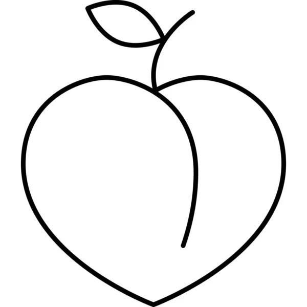 Peach Fruit Icon Vector Outline — Stock Vector