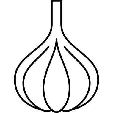 Sarımsak Sebze Simgesi Vektör Taslağı