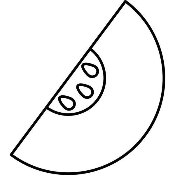 Miel Melon Fruit Icône contour vectoriel — Image vectorielle