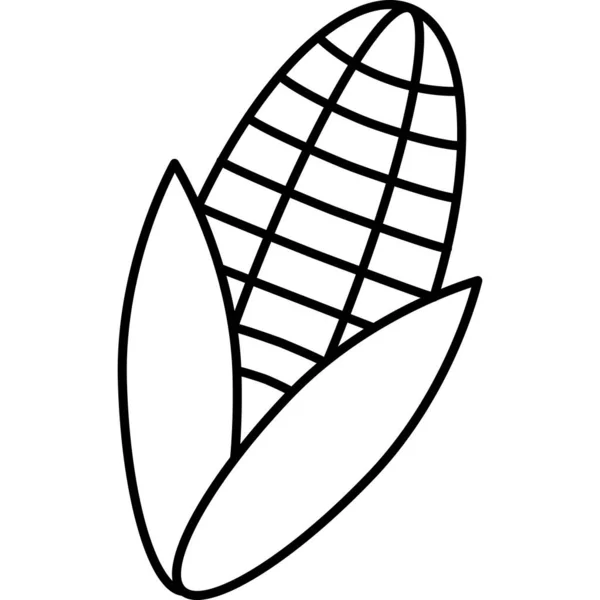 Icône de légume de maïs contour vectoriel — Image vectorielle