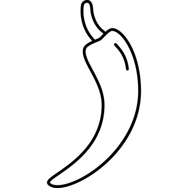 Chili peppar vegetabiliska ikonen vektor kontur — Stock vektor