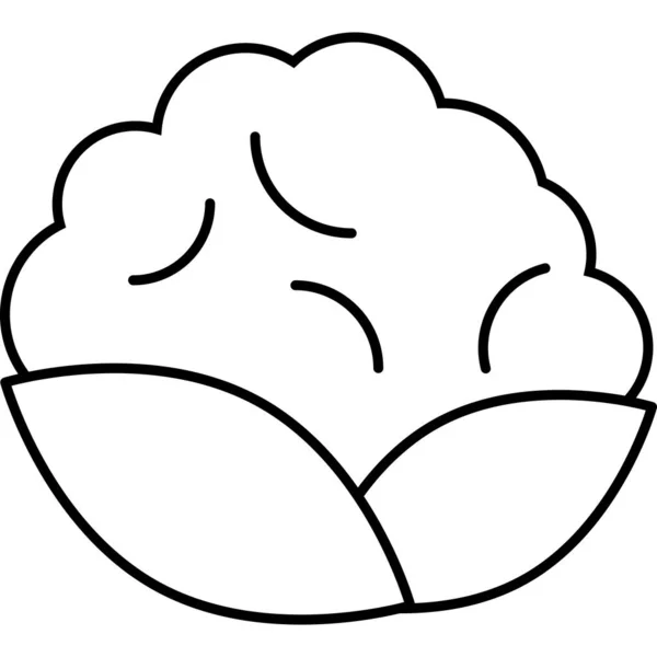 Cauliflower Vegetable Icon Vector Outline — Stock Vector