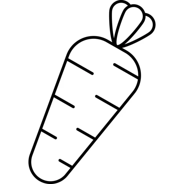 Contorno vettoriale dell'icona vegetale della carota — Vettoriale Stock