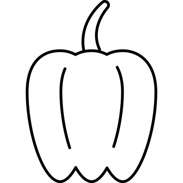 Bell Pepper Vegetable Icon Vector Outline —  Vetores de Stock