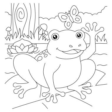 Çocuklar için Kurbağa Boyama Sayfası