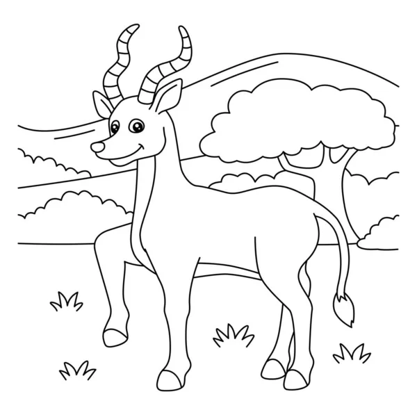 Antelope Coloring Page για παιδιά — Διανυσματικό Αρχείο