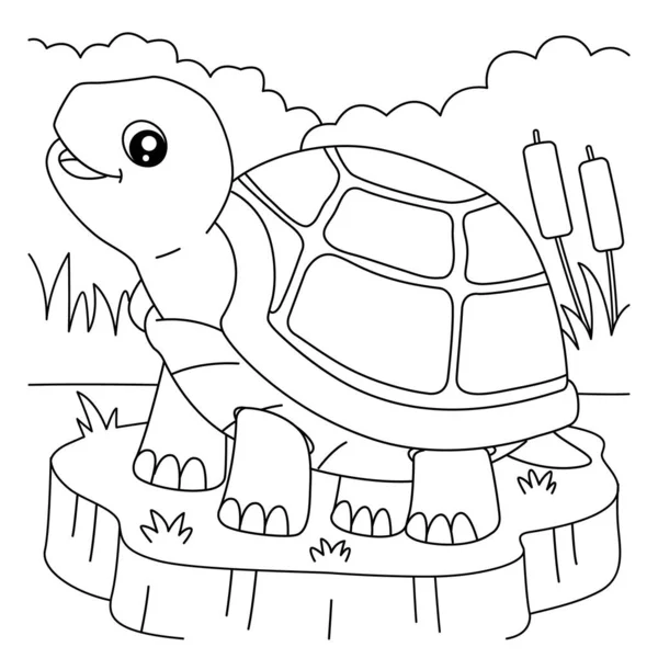 Schildkröte Malseite für Kinder — Stockvektor