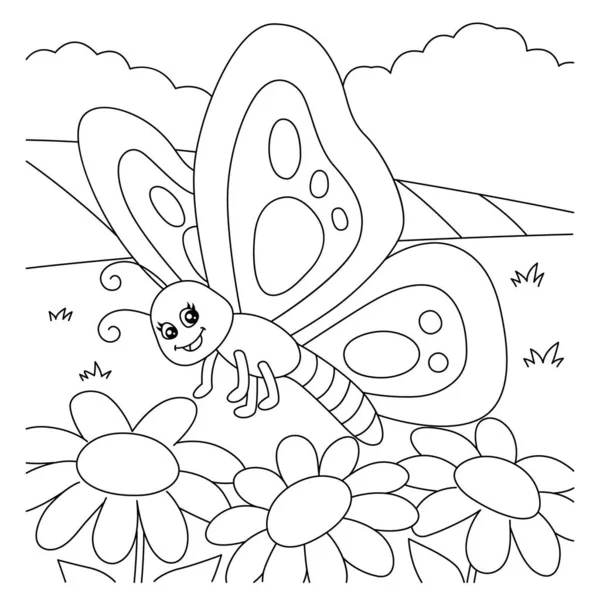 Motýl omalovánky pro děti — Stockový vektor