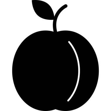 Nektarin Şekil Simgesi Meyve Vektörü