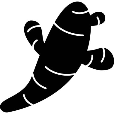 Ginger Glyph Simgesi Sebze Vektörü