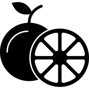 Turuncu Kabartma Simgesi Meyve Vektörü