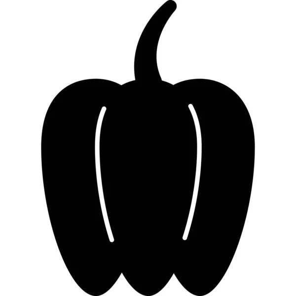 Klokkenpeper Glyph Icoon Fruit Vector — Stockvector