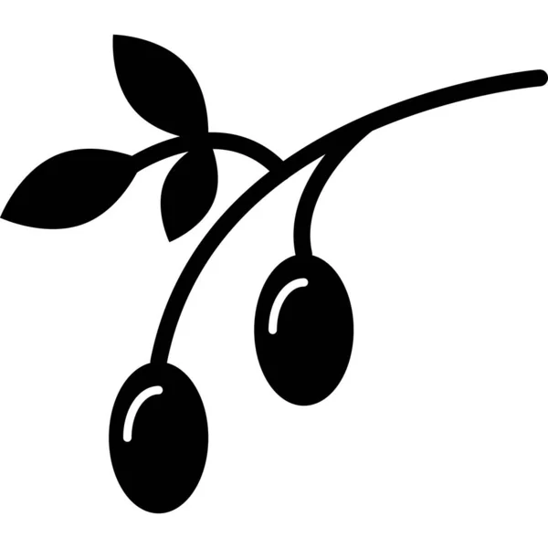 Olive Glyph Icona Vettore di Frutta — Vettoriale Stock