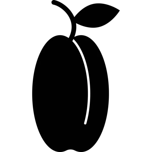 Kayısı Kabartma Simgesi Meyve Vektörü — Stok Vektör