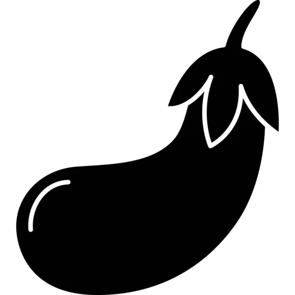 Eggplant Glyph Icon Vegetable Vector — 스톡 벡터