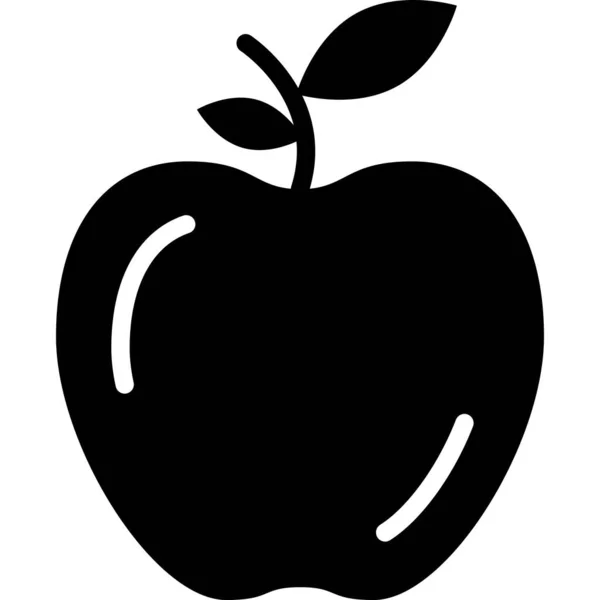 Apple Glyph Icon Fruchtvektor — Stockvektor