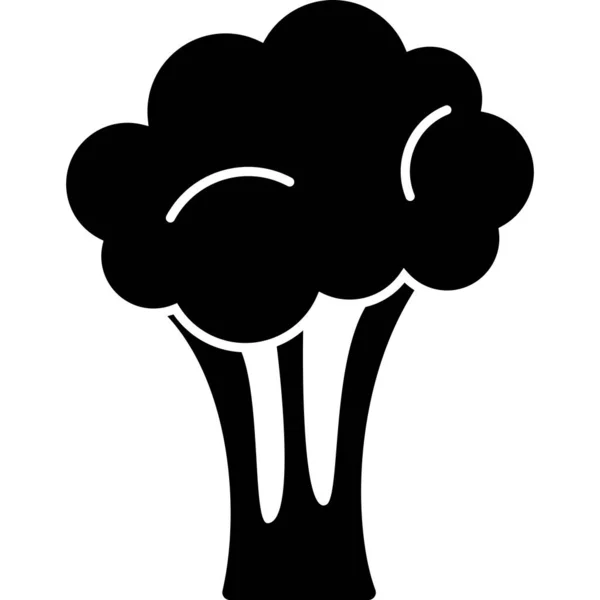 Brokkoli Glyph Icon Vegetable Vector — Stockvektor