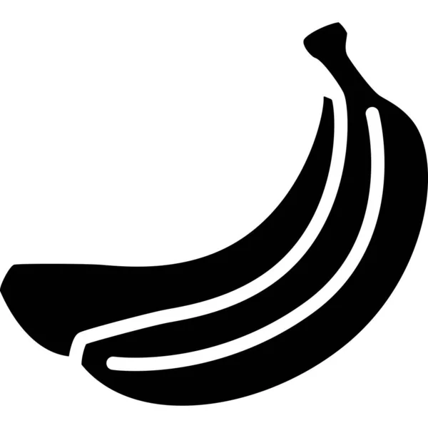 Banana Glyph Ícone Vetor de frutas — Vetor de Stock
