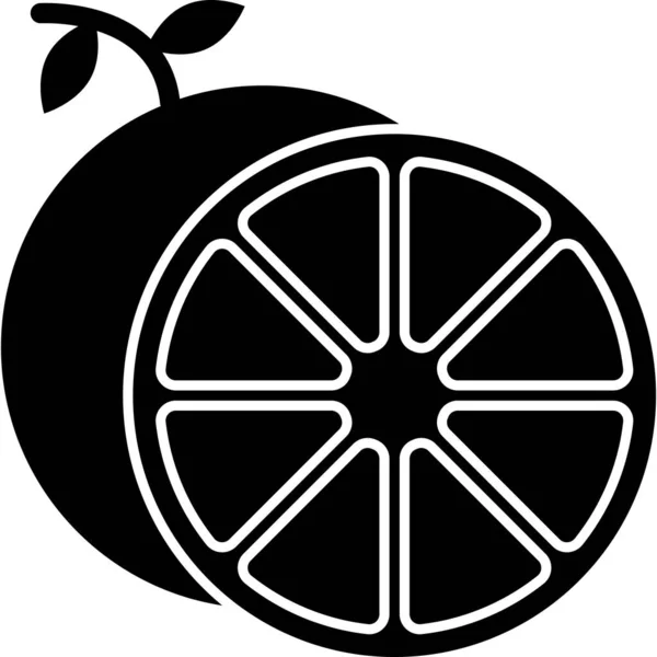 Grapefruit Ikon Glyph Fruit Vector - Stok Vektor