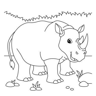 Çocuklar için Gergedan Boyama Sayfası