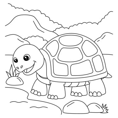 Çocuklar için Kaplumbağa Boyama Sayfası