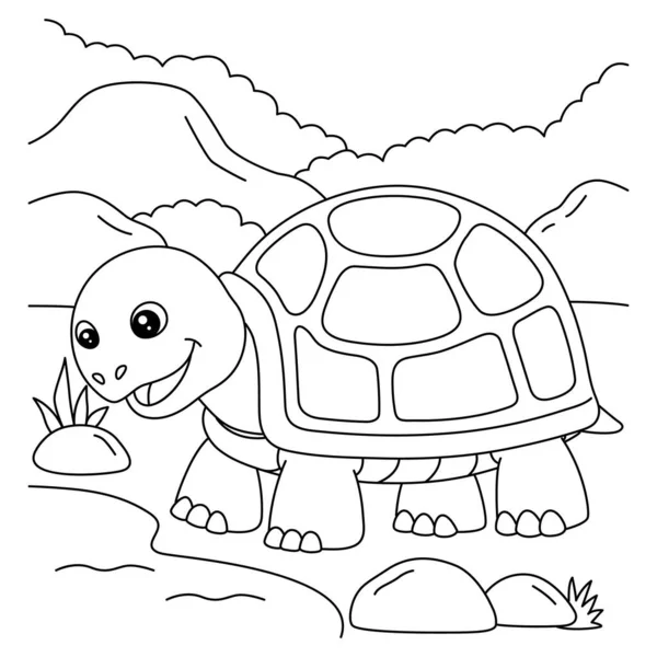 Turtle Coloring Page for Kids — Stock Vector