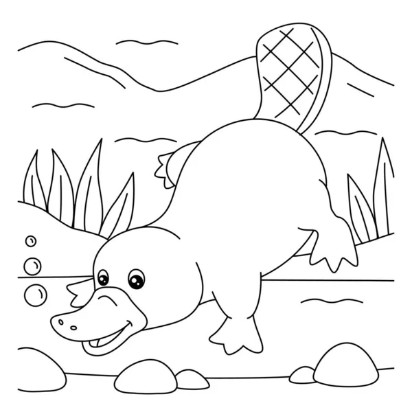 Coloriage Platypus pour enfants — Image vectorielle