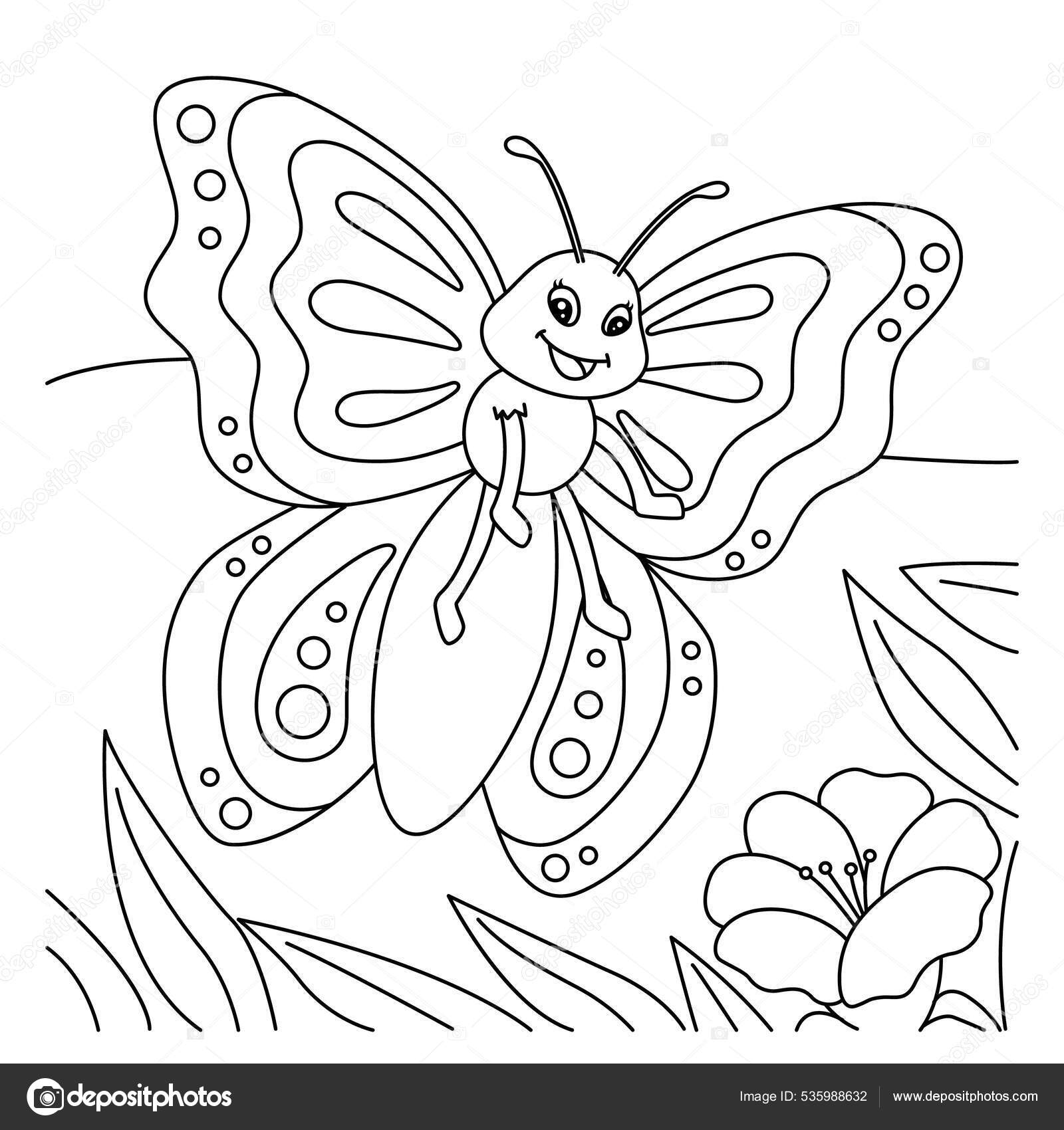 Butterfly Coloring Page for Kids Stock Vector Image by ©abbydesign ...