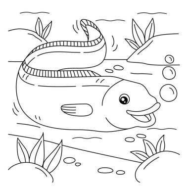 Çocuklar için Yılanbalığı Rengi Sayfası