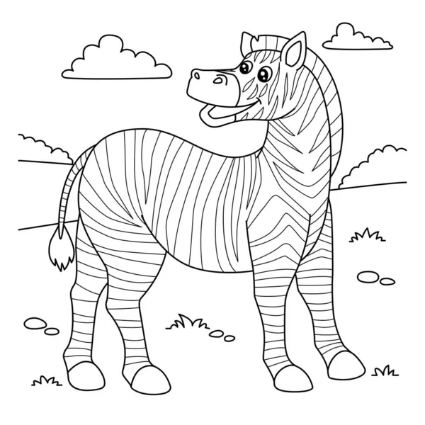 Σελίδα χρωματισμού Zebra για παιδιά — Διανυσματικό Αρχείο