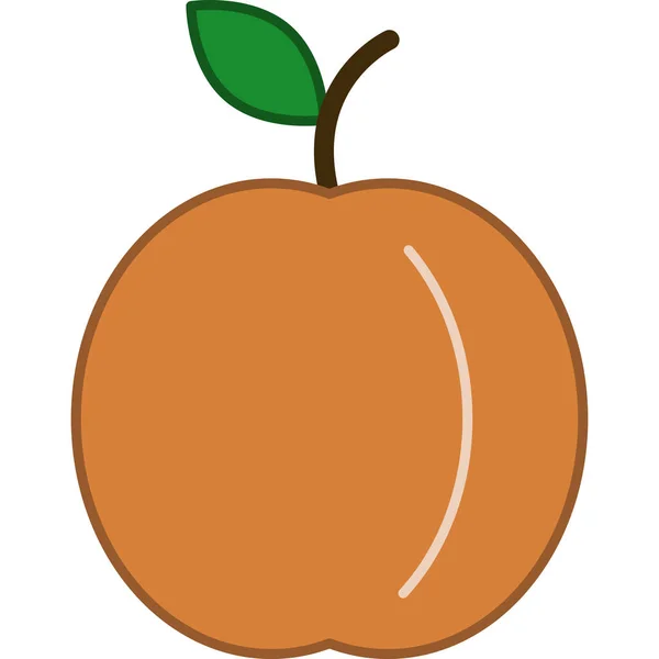 Nectarine Filled Outline Icon Fruit Vector - Stok Vektor