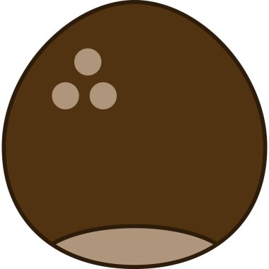 Hindistan Cevizi Doldurulmuş Taslak Simge Meyve Vektörü