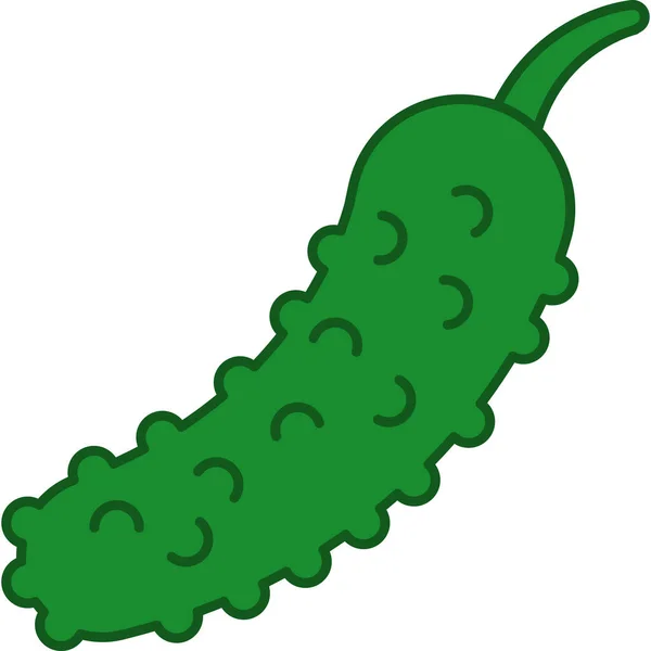 Cucumber Filled Outline Icon Vegetable Vector — 스톡 벡터