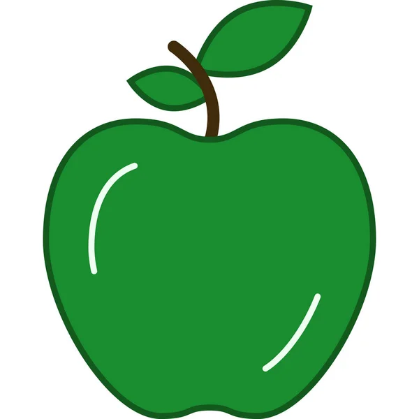 Vector de fruta de icono de esquema lleno de manzana — Archivo Imágenes Vectoriales