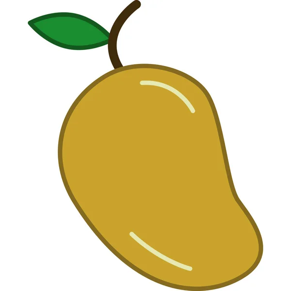 Vector de fruta de ícono de esquema relleno de mango — Vector de stock