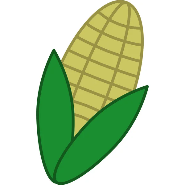 Corn Filled Outline Icon Vektor Sayuran - Stok Vektor