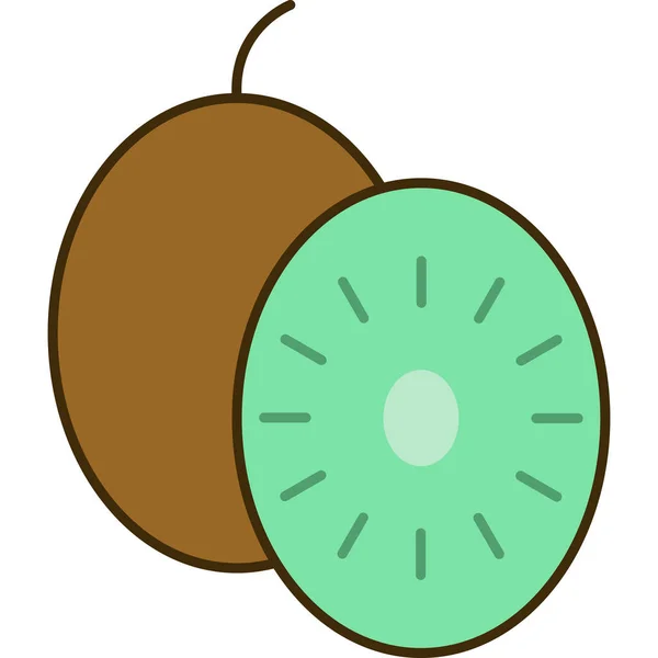 キウイフルーツ概要アイコンフルーツベクトル — ストックベクタ