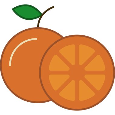 Turuncu Doldurulmuş Taslak Simge Meyve Vektörü
