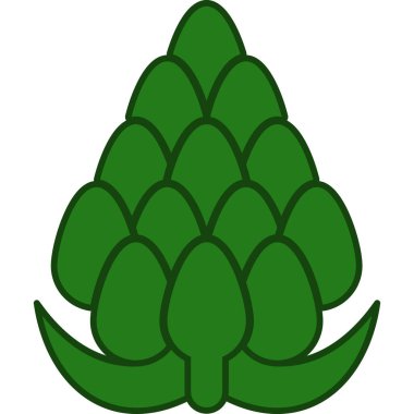 Enginar Doldurulmuş Taslak Simge Sebze Vektörü