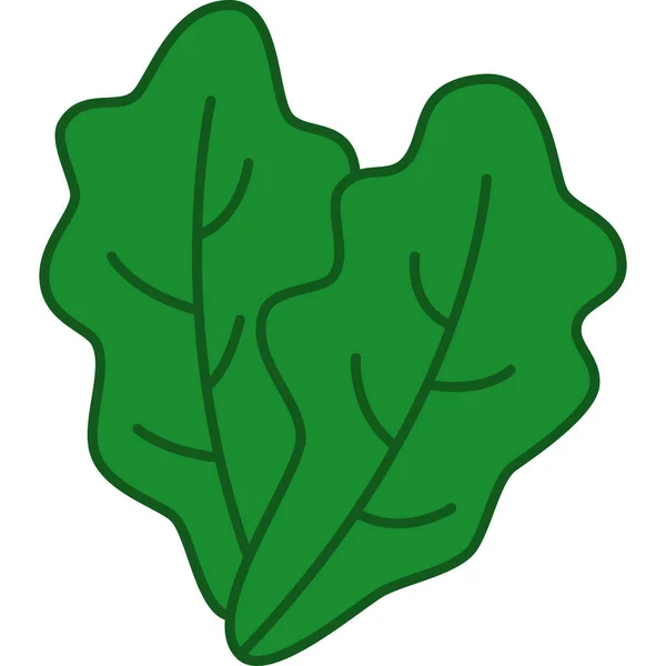 Lechuga relleno esquema icono vegetal vector — Vector de stock