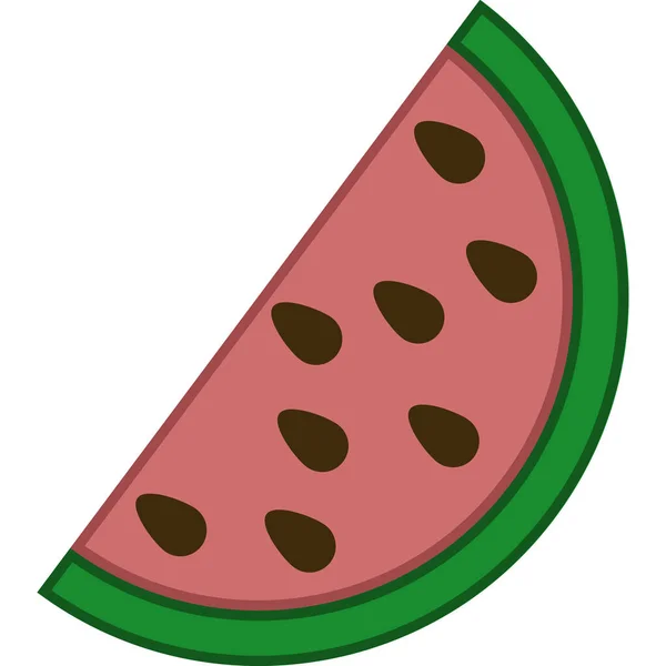 Watermelon Filled Outline Icon Fruit Vector - Stok Vektor