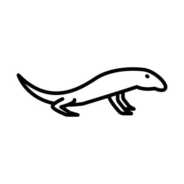 Armalı Gecko Ana Hattı Simge Hayvan Vektörü