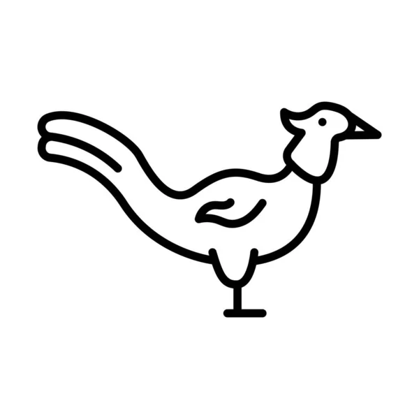 Common Pheasant Outline Icon Animal Vector — Stock Vector