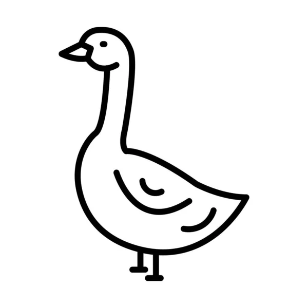 Goose körvonalazott ikon állat vektor — Stock Vector
