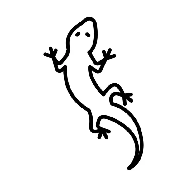 Leopard Gecko Περίγραμμα εικονίδιο ζώων διάνυσμα — Διανυσματικό Αρχείο