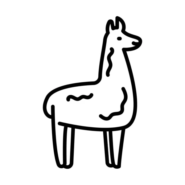 Lama obrys Icon Animal Vector — Stockový vektor