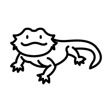 Sakallı Ejder Taslak Simgesi Hayvan Vektörü