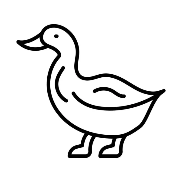 Kontur kaczki Ikona wektor zwierząt — Wektor stockowy
