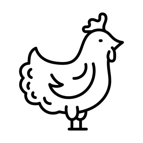 Chicken Outline Icon Animal Vector — 图库矢量图片