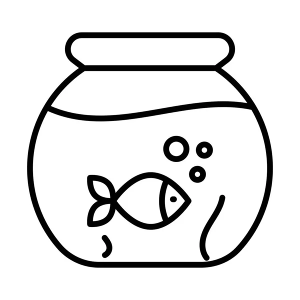 Guldfisk kontur ikonen djur vektor — Stock vektor